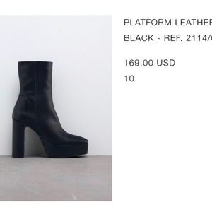 Worn literally one time platform leather boot from Zara